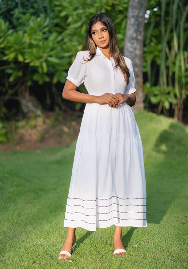 AVA WHITE EMBROIDARY DRESS